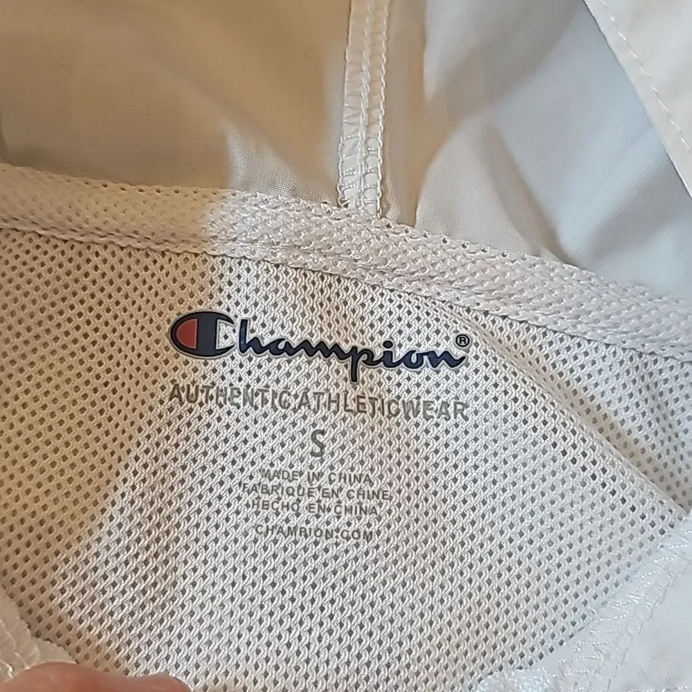 Boys Champion white wind breaker jacket size S